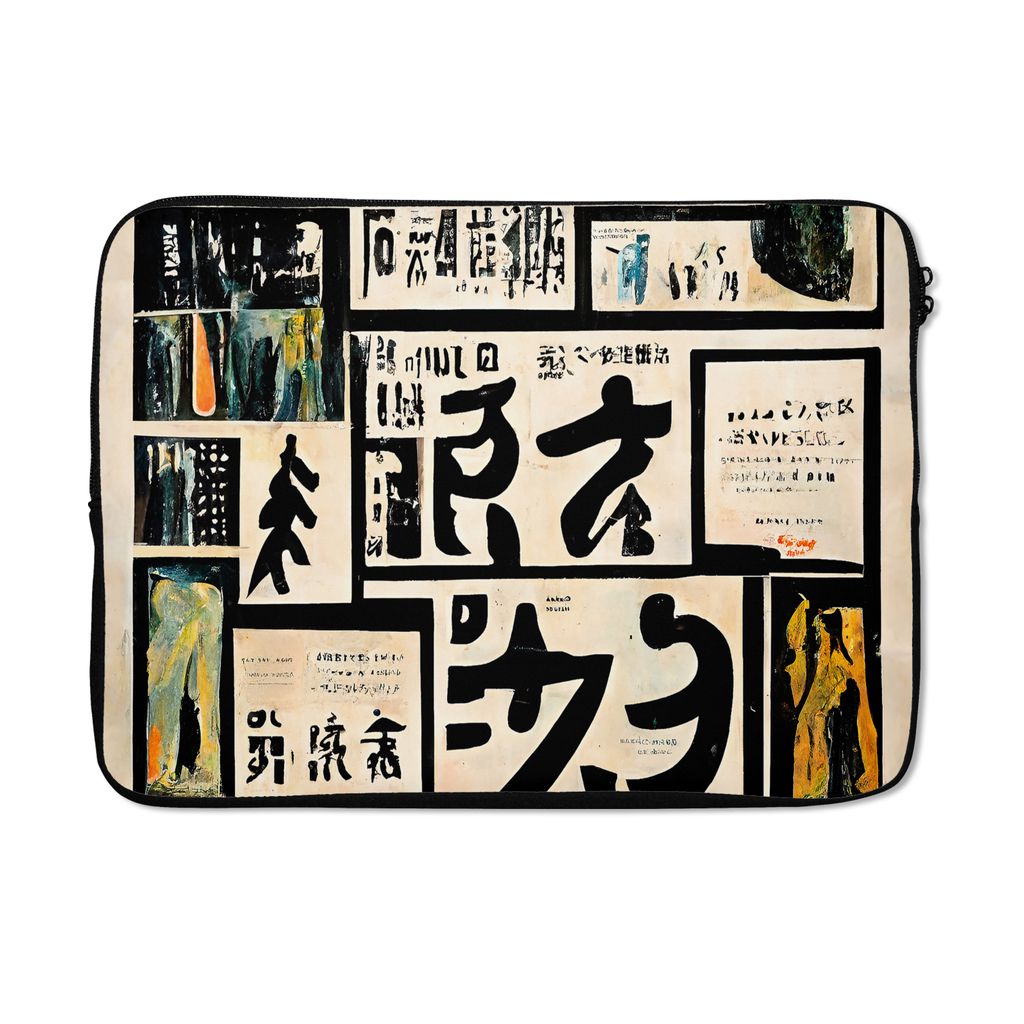 MuchoWow Laptop Hülle 13 Zoll Japan - Zeitung - Vintage - Zitat Laptoptasche - Laptophülle - Sleeve - Rundumschutz