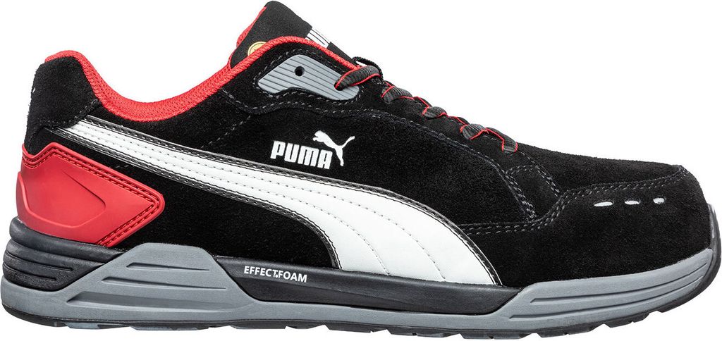 Puma Sicherheitsschuh Airtwist Black/Red Low nach EN ISO 20345:2011 S3 ESD HRO SRC schwarz Größe 45