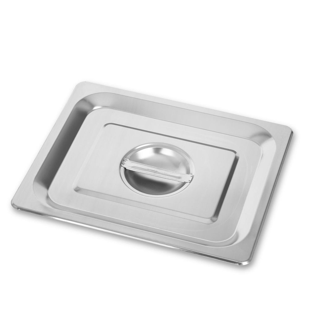 VERTES GN Deckel 1/2 Gastro Norm Gastronorm (Edelstahl, Hygienisch, Rostfrei, Kratzfest, Temperaturbeständig von -40° bis +300°C, mit Griff