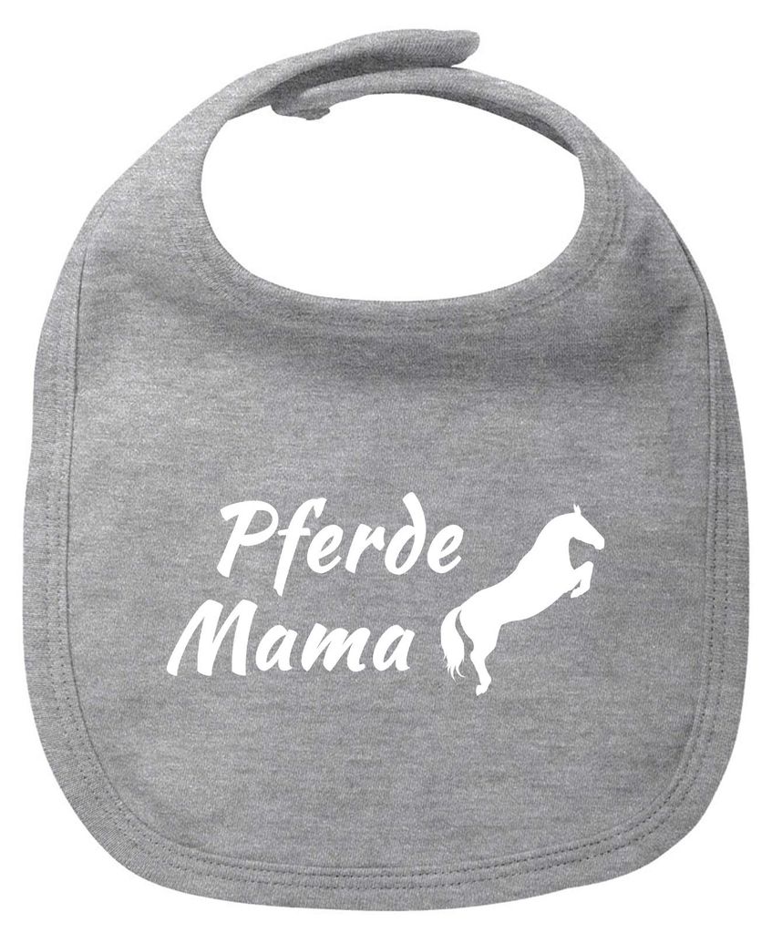 Huuraa Baby Lätzchen Pferdemama Silhouette Heather Grey Klettverschluss Baumwolle Latz Geschenkidee