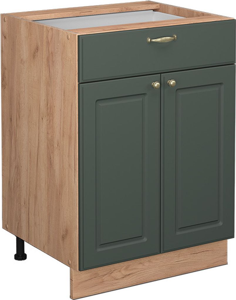 Küchenunterschrank Vicco Fame-Line Grün-Gold Landhaus 60 cm Produktbild 