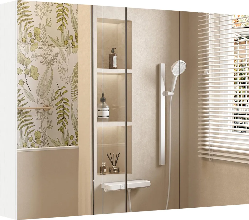 Armoire toilette murale 3 portes pour petite salle de bain encombrée