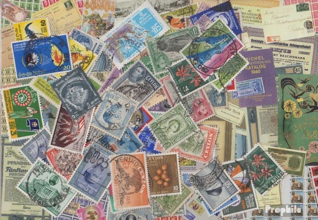 Briefmarken Ceylon 200 verschiedene Marken
