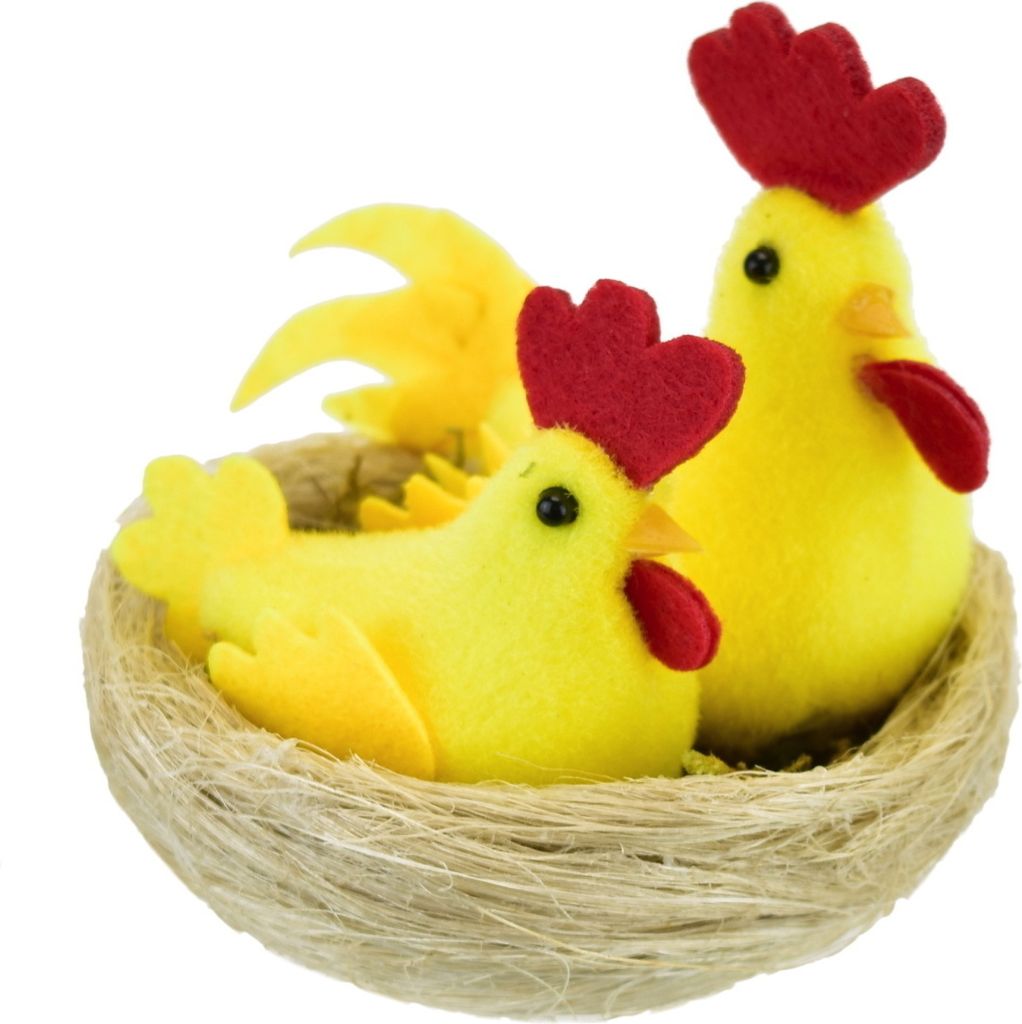 Gallina con gallo nel nido 8x10 cm Immagine del prodotto 