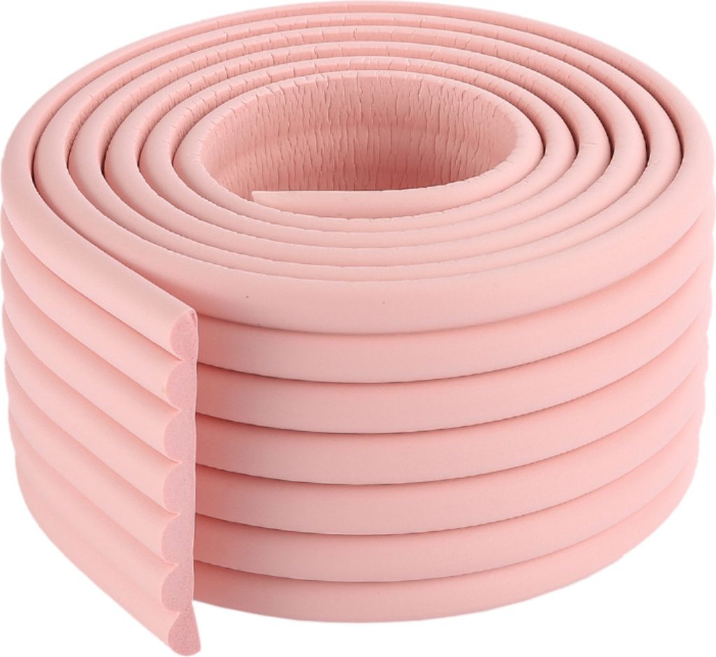 2 Meter W-Form Multifunktionaler Ultra Wide Edge Guard Verbreiterte Verdickung Crash Bar Kinder Stoßstange Streifen, Pink