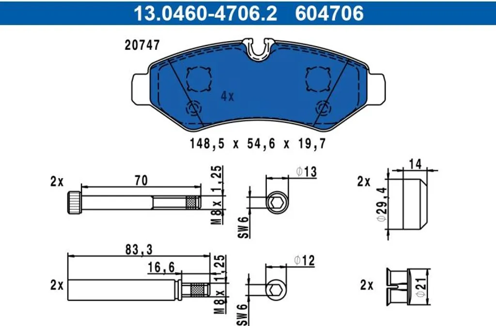 Boules de Jambon Suspension Avant pour Sprinter 18- Utilitaire