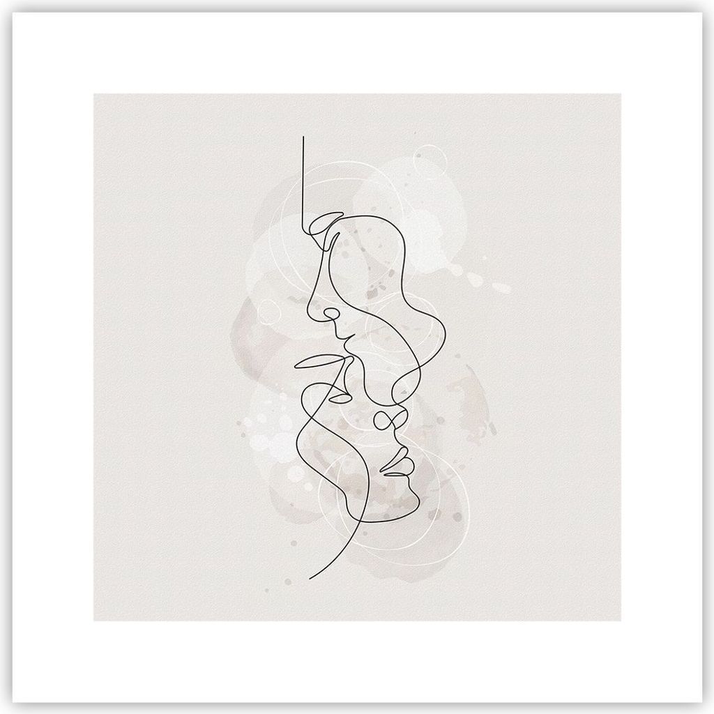 Poster - Poster ohne Rahmen - Einzeilig Mann Frau - 30x30 cm - Wand Bild - Wanddeko - Wandbilder - Kunstposter - Wandposter - Bilder - Kunstdruck -...