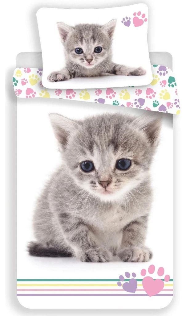 Baby Katze Baumwolle Bettwäsche Set 140x200 70x90 Duvet Produktbild 