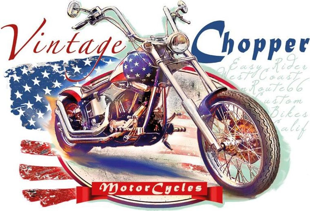 Vintage-Chopper-Motor-Bügelanwendung
