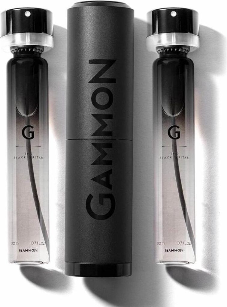 GAMMON Black Notes Parfum Starter-Set G (2x20 ml), das aromatisch-fruchtige BLACK GUITAR Herren Parfum, Fougère Duft für Männer mit 20 prozent P...