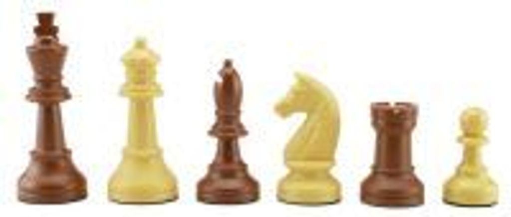 Schachfiguren beige/braun KH 93 mm Produktbild 