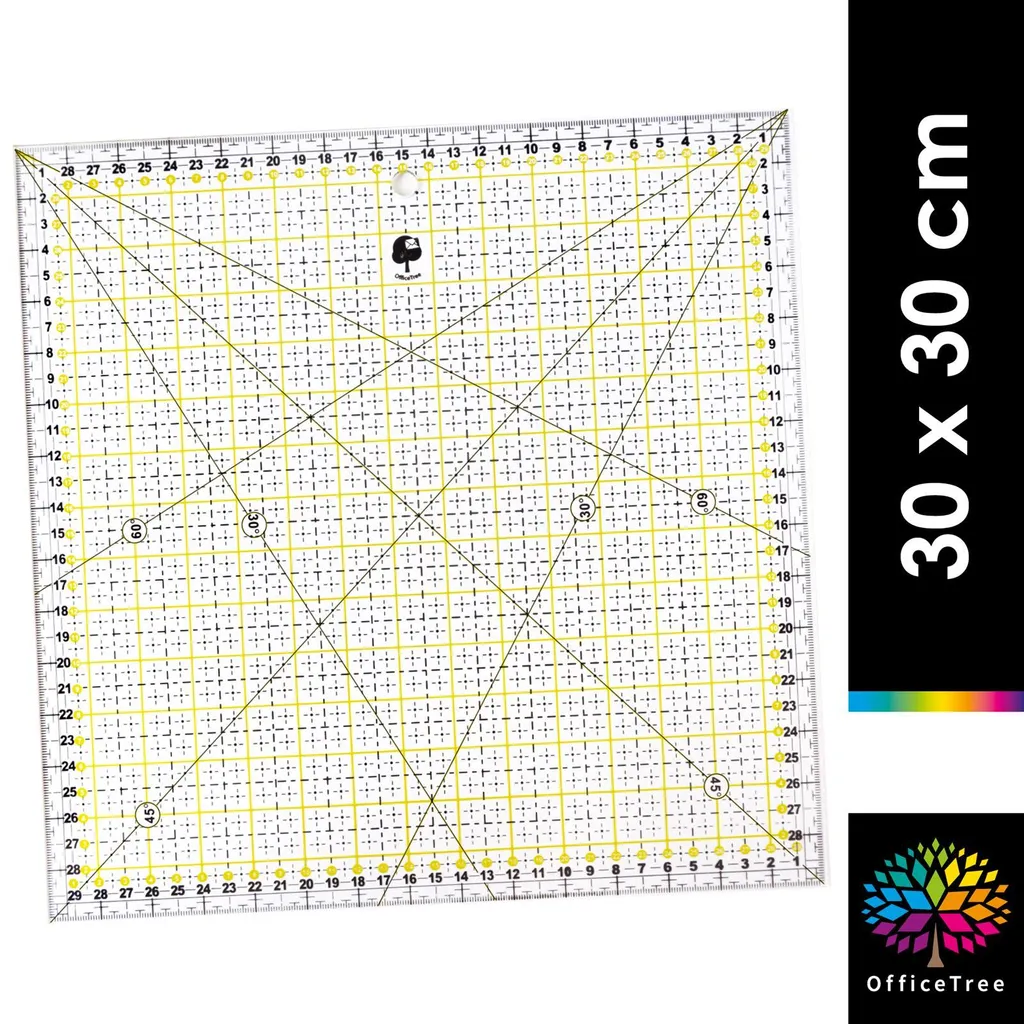 Règle pour coudre et mesurer le tissu - Carré de coupe 30 cm exact