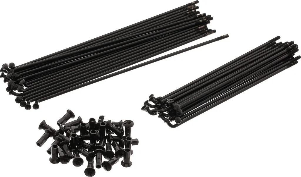 Rayons noirs 164/220 avec mamelons M4 pour moyeu AWO Touren Ø180mm
