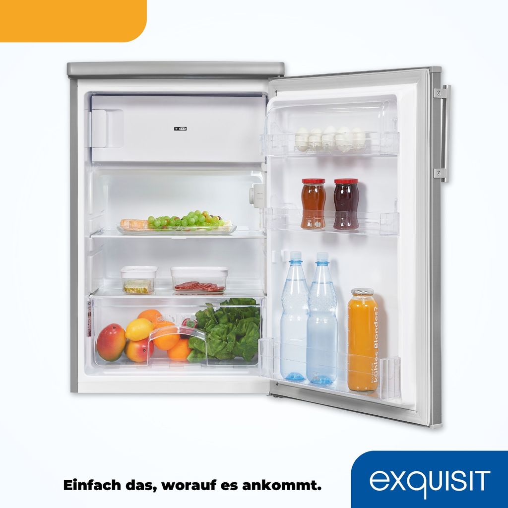 Exquisit Kühlschrank KS16-4-HE-040E inoxlook | Nutzinhalt: Produktbild 5
