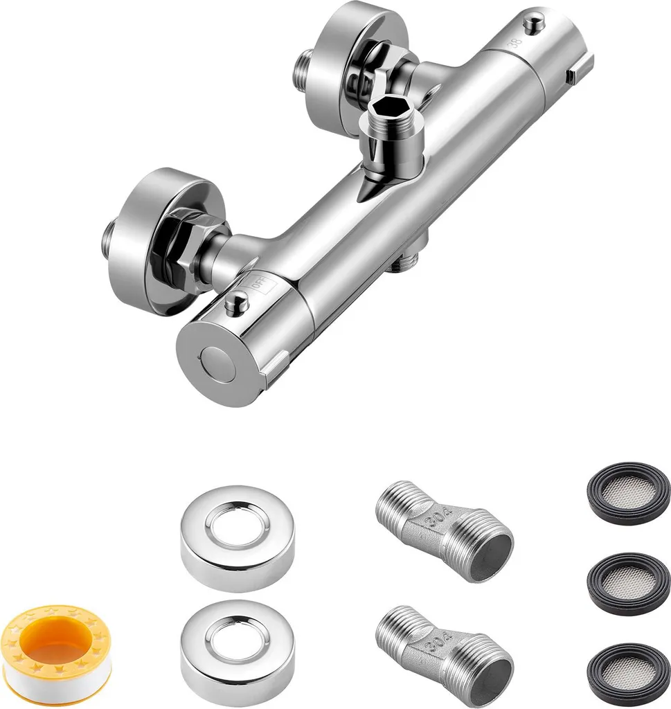 SucceBuy Miscelatore Termostatico Doccia 38°C | Ottone Cromato Sicuro