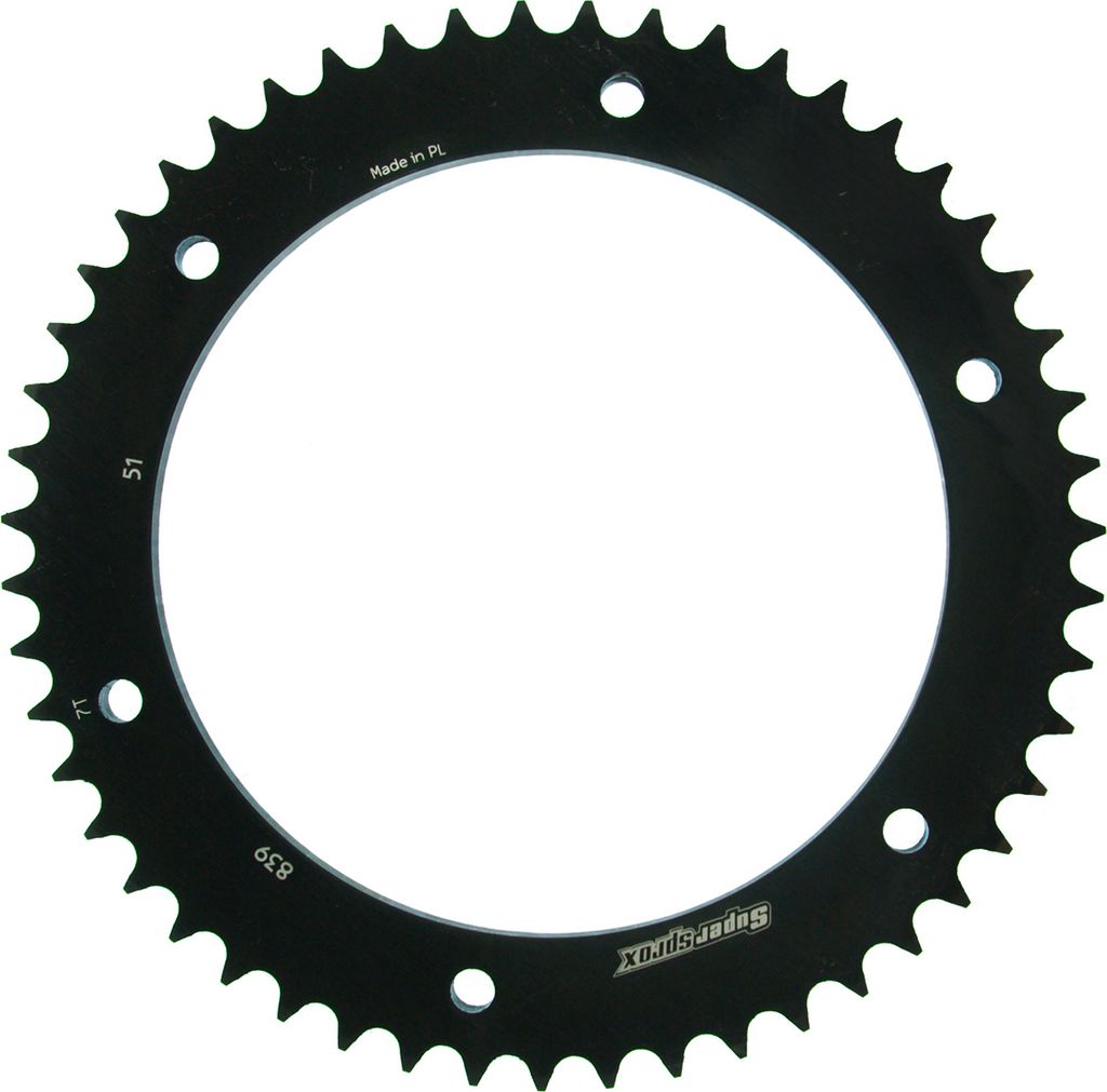 Stahl-Kettenrad Supersprox 428 - 51Z (schwarz) RFE-839:51-BLK|ID 152,0 LK 175,0 6-Loch