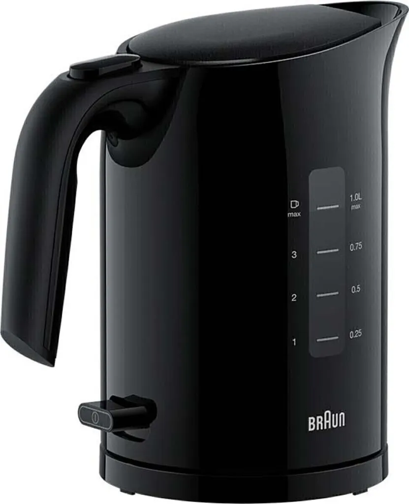 Bollitore Elettrico Braun PurEase Nero 1L | Design Compatto 2200W