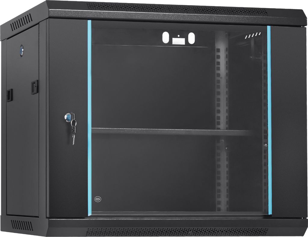 VEVOR 9U Netzwerk-Serverschrank zur Wandmontage, 15,5 Zoll tief, Server-Rack-Schrankgehäuse, ca. 91 kg. Bodenmontierte Ladekapazität, mit abschli...