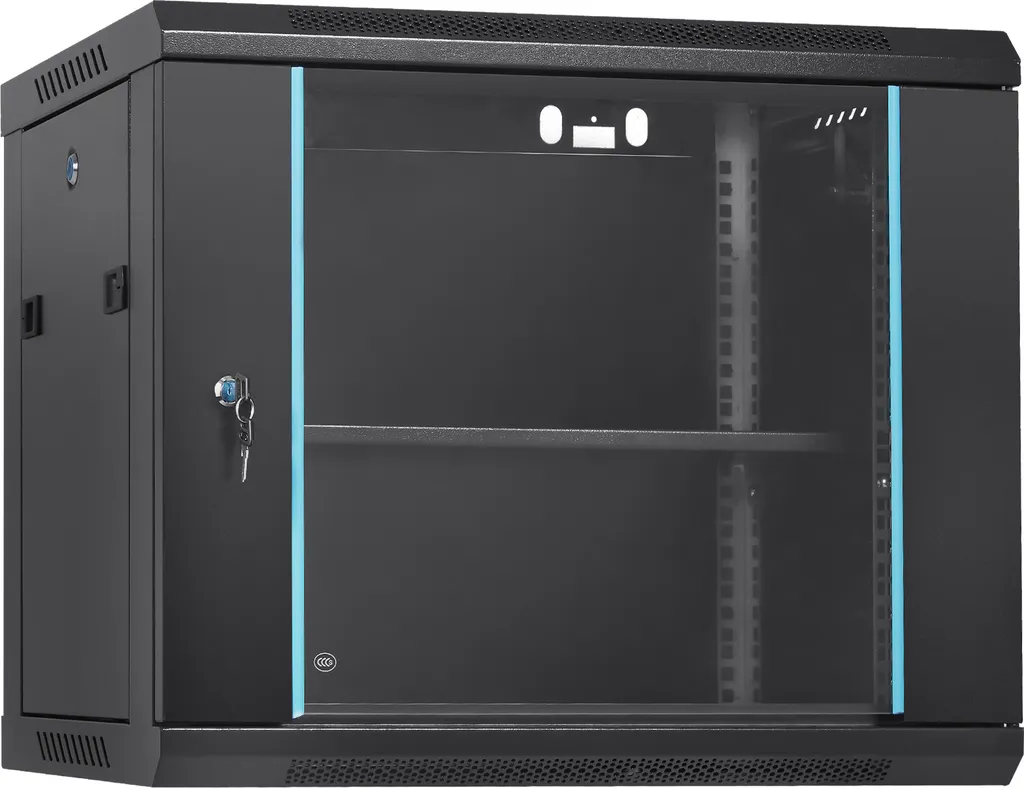 Armoire Serveur VEVOR 9U Montage Mural Profondeur 15,5 Pouces Noir