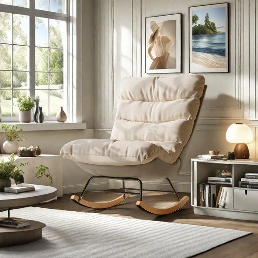 Fauteuil à bascule en plastique avec tapis antidérapant réglable F-200