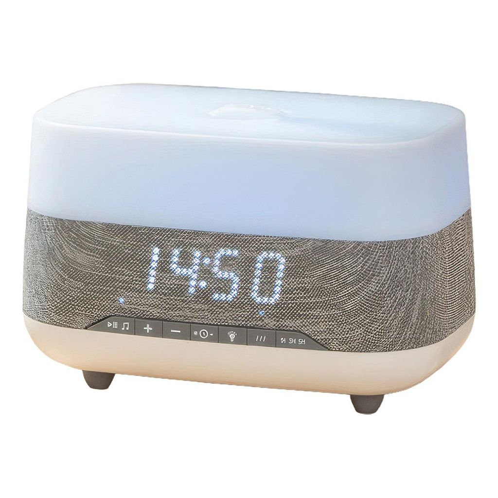Aroma Diffuser,Luftbefeuchter, 300 ml mit Bluetooth-Lautsprecher, Wecker, 7-farbiger LED-Beleuchtung, 3 Helligkeitsstufen und automatischer