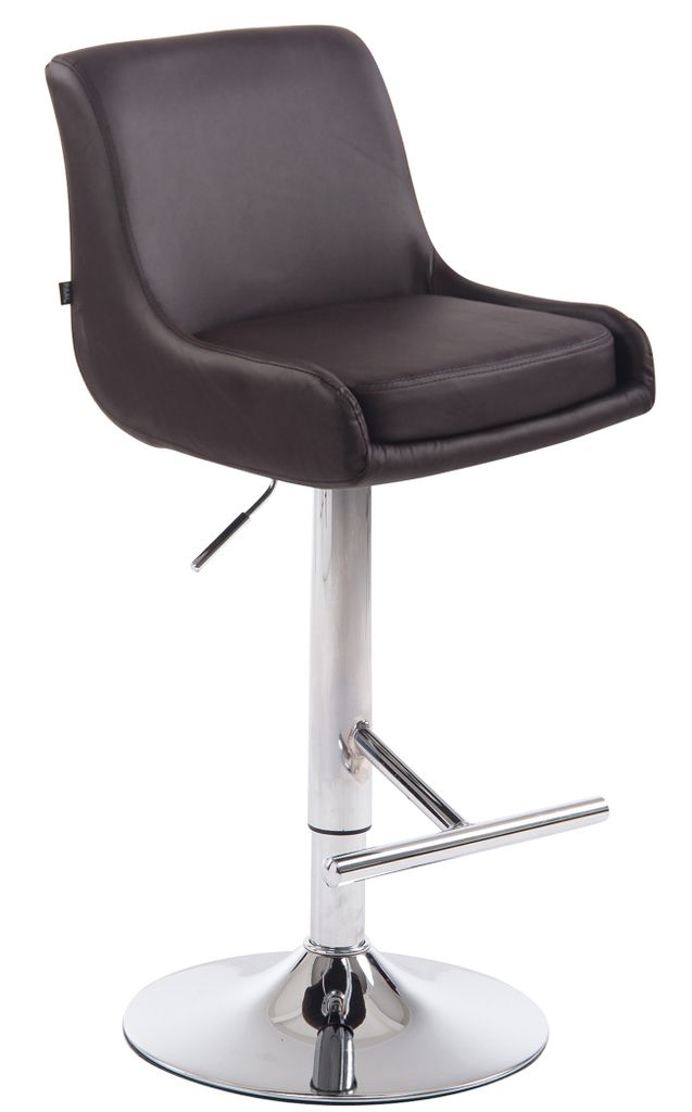 CLP Barhocker Club Kunstleder drehbar und stufenlos verstellbar Farbe:braun;Gestell Farbe:chrom