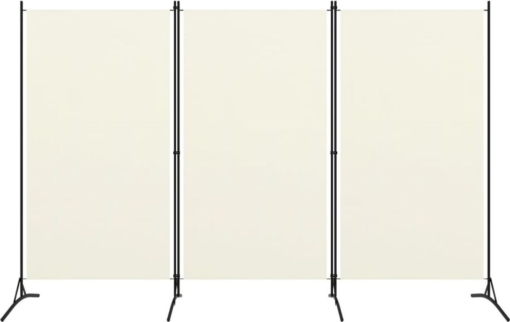 3-tlg. Raumteiler Weiß 260x180 cm Stoff Produktbild 