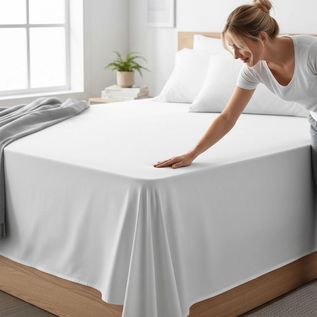 Hotel Bettlaken 180x200 cm ohne Gummizug 100% BAUMWOLLE