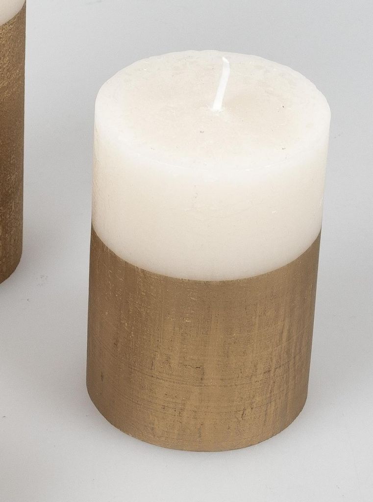 Votivkerze - Minikerze Komet creme/gold ca.5 cm Durchmesser