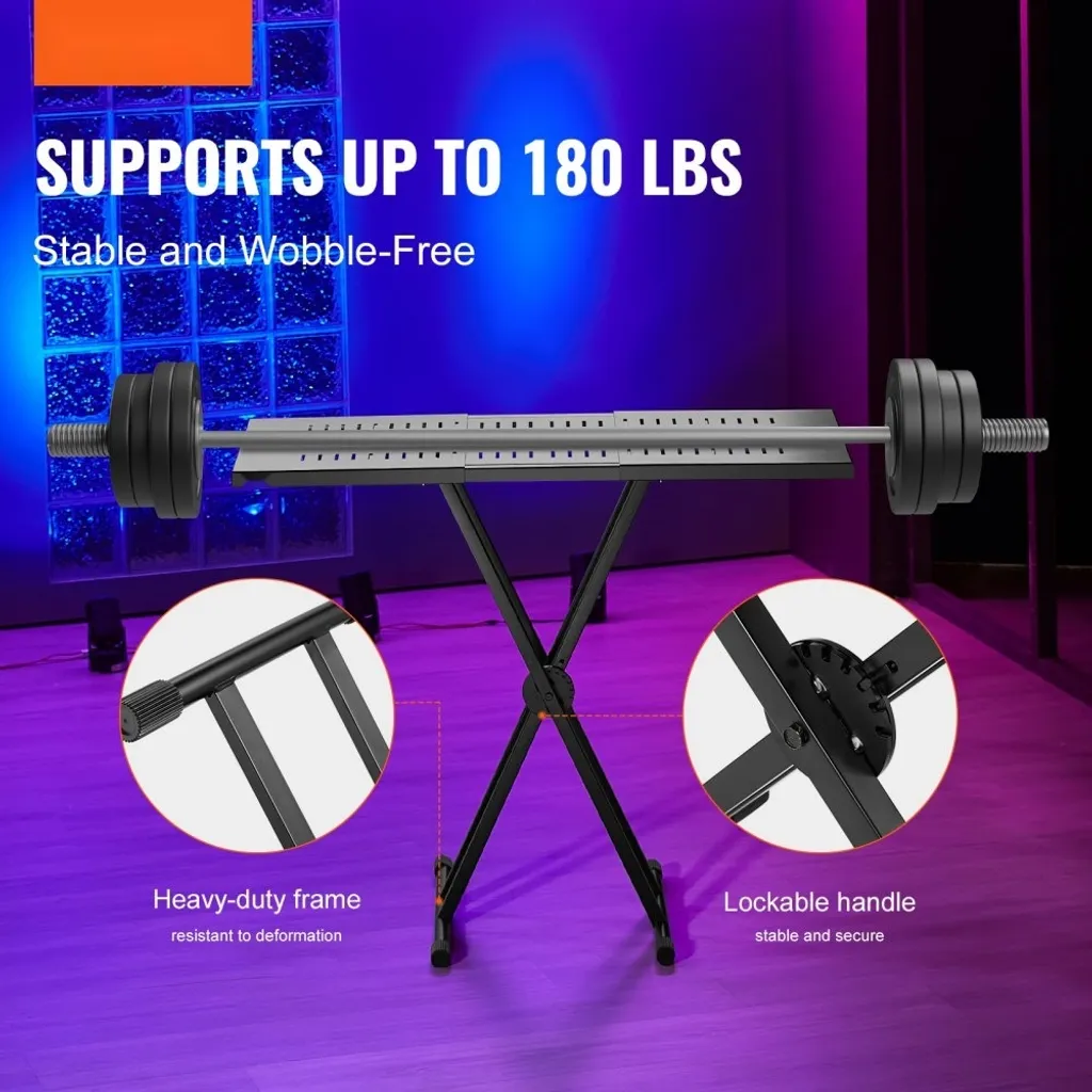 Pied de pupitre DJ réglable 820-1095mm - Support clavier table robuste