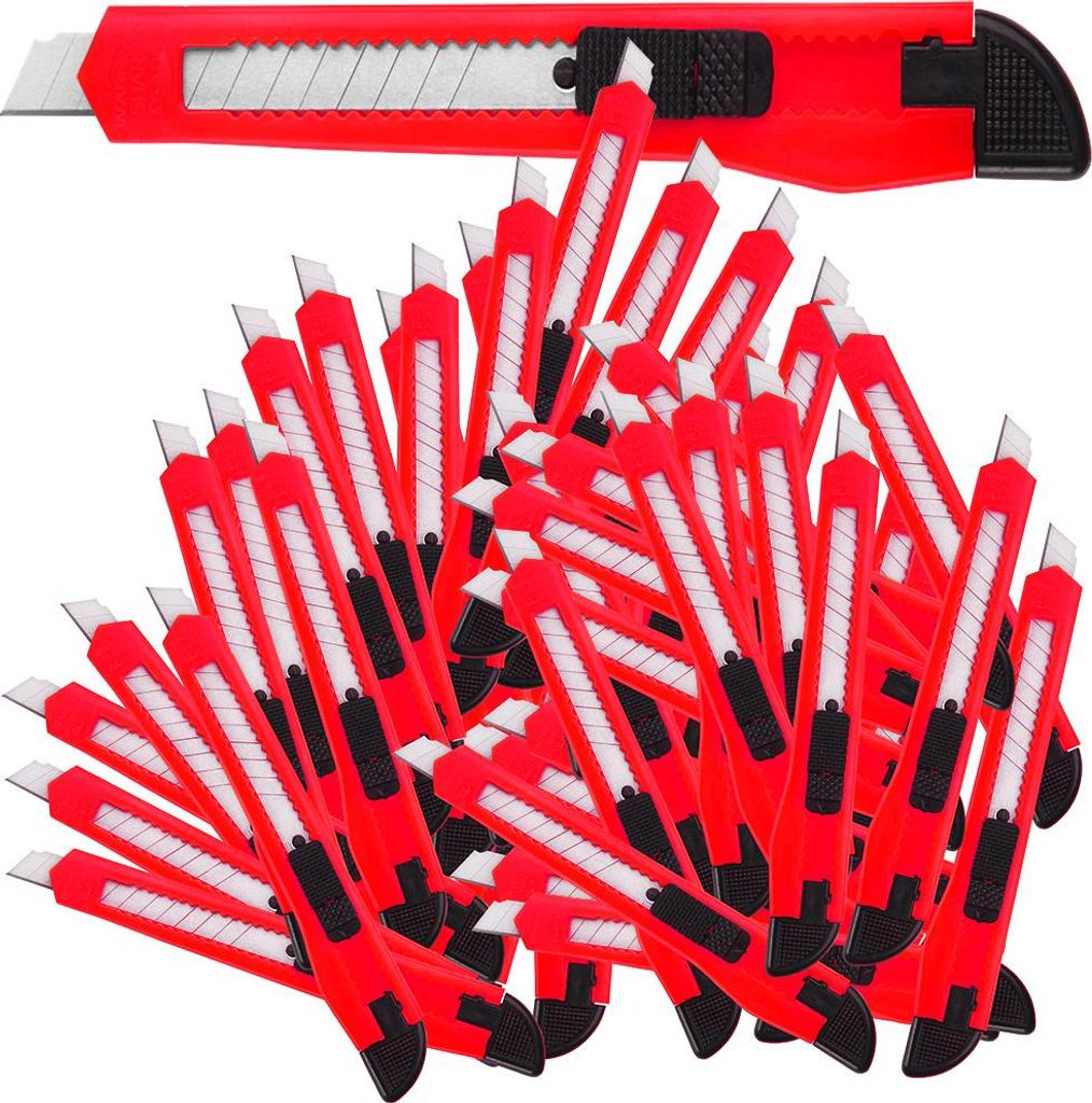 Lot de 100 Cutters orange et noir Lames sécables 9 mm Image du produit 