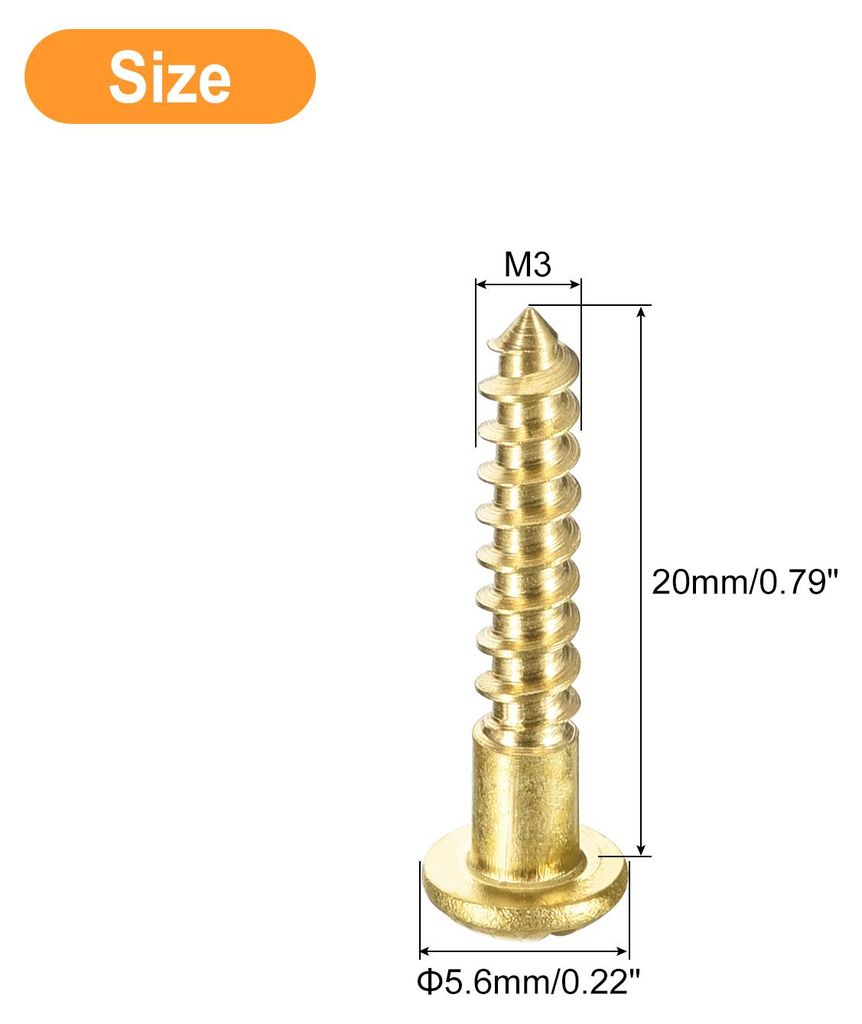 25 Stš¹ck Holzschrauben M3x20 mm Schlitz Halbrundkopf Messing Selbstschneidende Schrauben mit Senkkopf Senkkopfschrauben fš¹r Bš¹roger?te Hol...