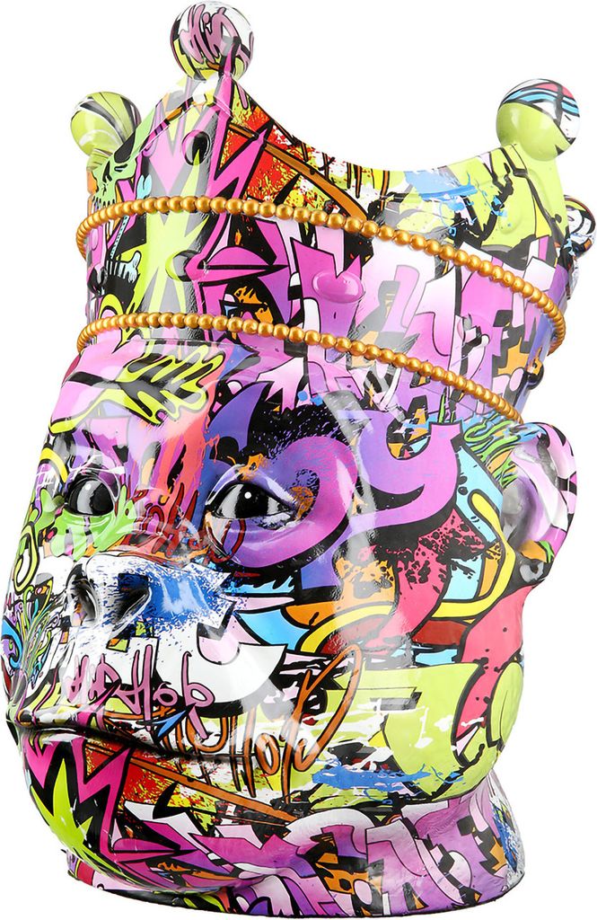 Casablanca by Gilde Pflanzgefäß Affe "Magento" bunt im Graffiti-Design/innen schwarz, Unterseite mit Filzbeschichtung, H.40 cm, 37696
