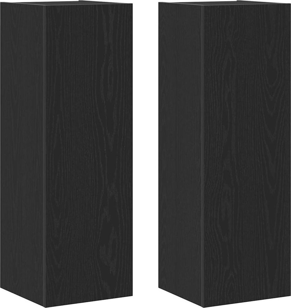 vidaXL Wand-TV-Schrank 2 pcs Schwarz Eichen-Optik 30,5 x 28,5 x 90 cm