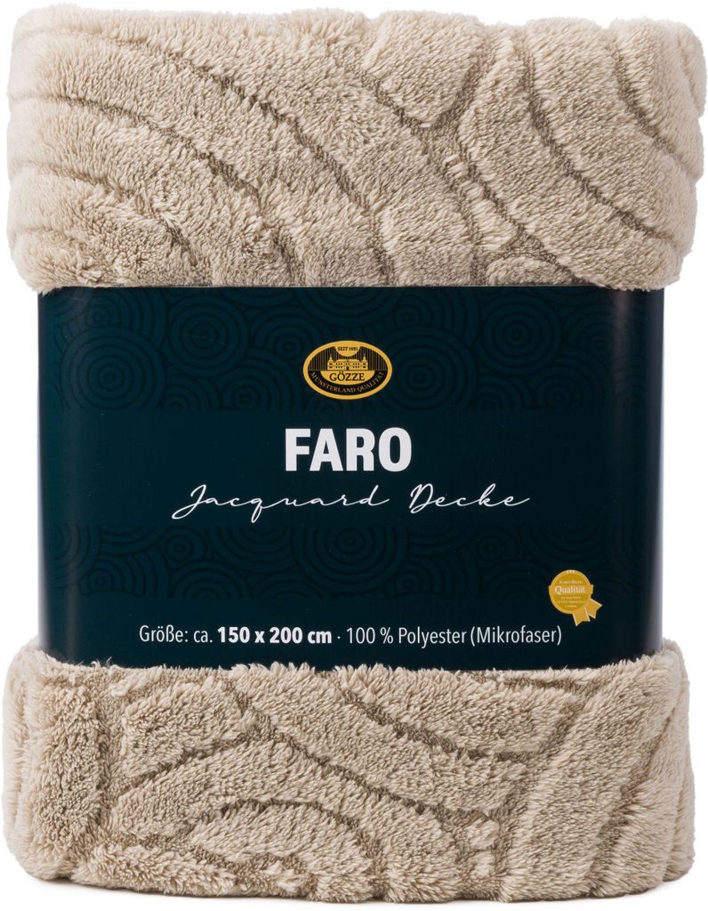 Gözze Jacquard Decke Faro stein 150x200 cm