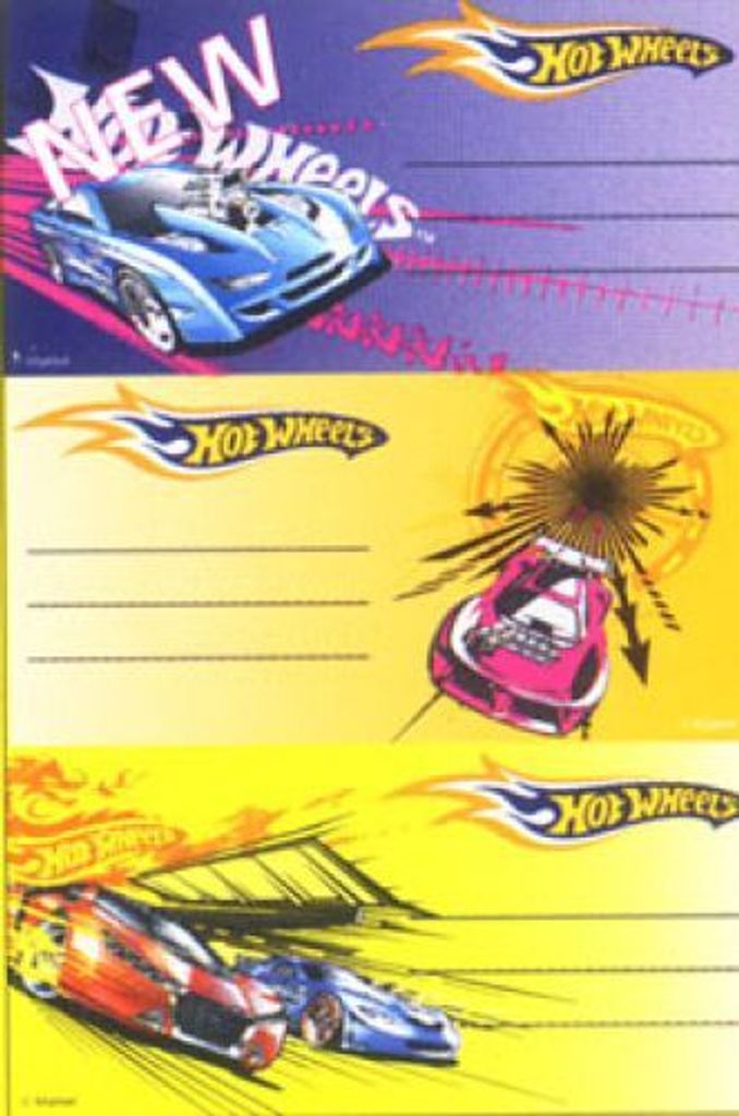 Heftetiketten Hot Wheels