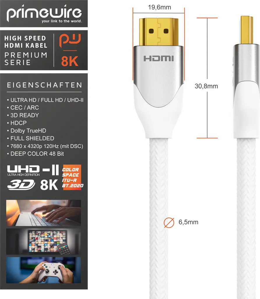 Zeskit Maya - Cavo HDMI ad altissima velocità certificato 8K 48 Gbps, 91 cm, 4K120 8K60 144Hz eARC HDR HDCP 2.2 2.3, compatibile con Dolby Vision