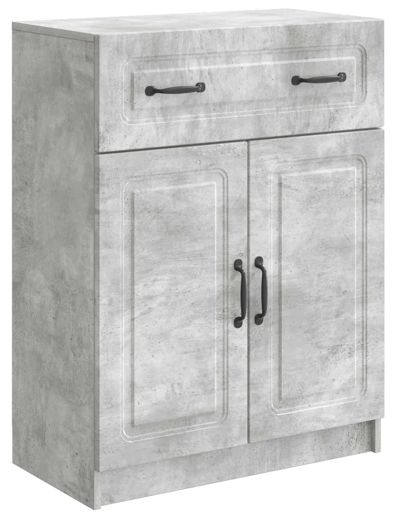 Petit bahut de rangement gris béton 66 cm pour salon et salle à manger