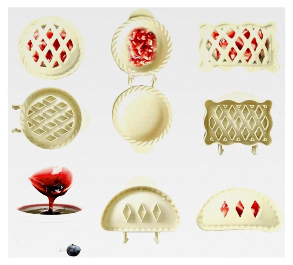 3-teiliges Set Mini-Taschenpasteten-Formen, Teigtaschenformer für Handpies, Backformen für Weihnachten & Halloween, Teigpresse aus ABS für Obstk...