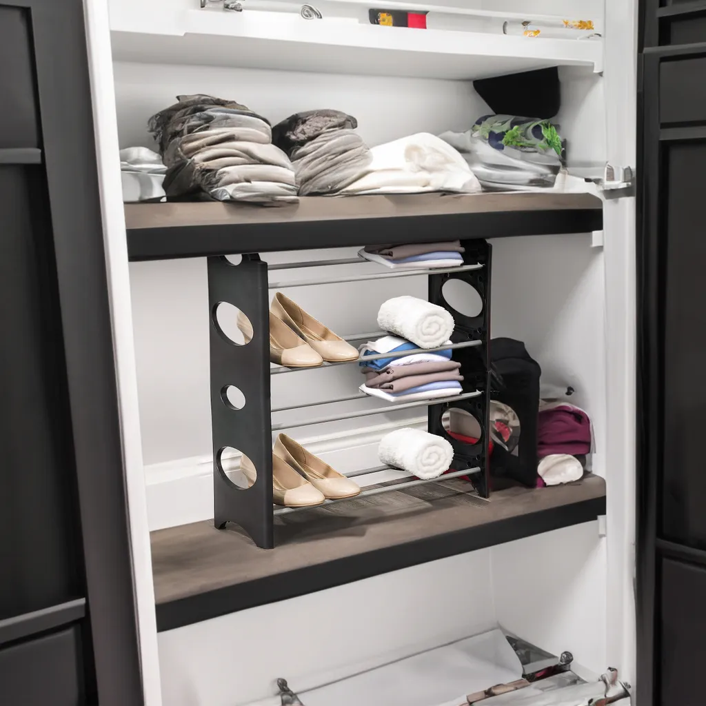Rangement de chaussures inox 4 étages robuste et compact 63cm Retoo
