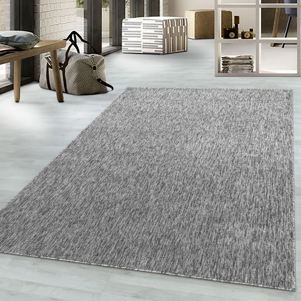 Grand tapis de salon rectangulaire 240x340cm gris clair velours Nizza