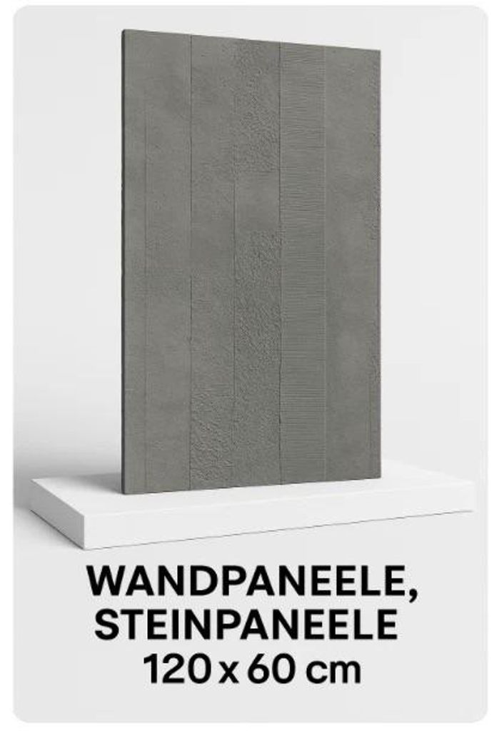 Wandpaneel Steinoptik Grau 120x60 cm – Feuerfest & Produktbild 