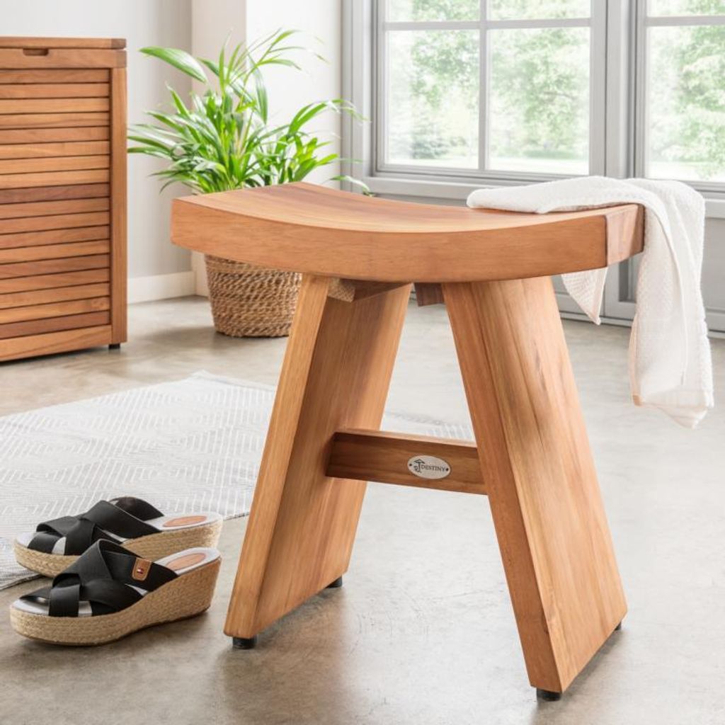 Destiny Badhocker SPA & LIVING JAPAN Style gebogen 45x30x46 cm Teak