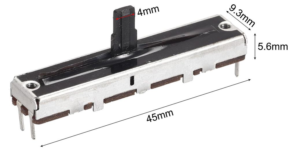 5 Stš¹ck Fader Variable Widerst?nde Mixer 45mm Gerade Rutsche Potentiometer B10K Ohm Schwarz Wei? Kn?pfe