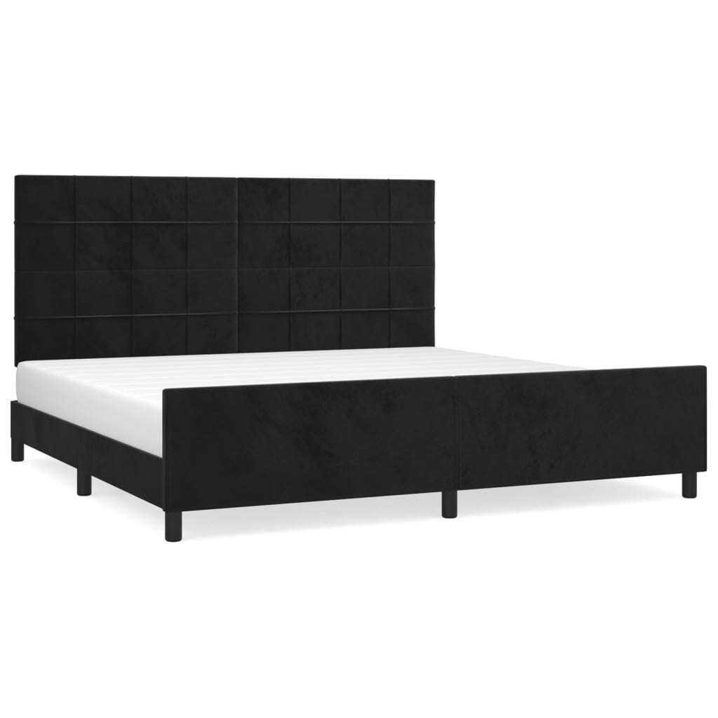 vidaXL Bettgestell ohne Matratze Schwarz 200x200 cm Samt