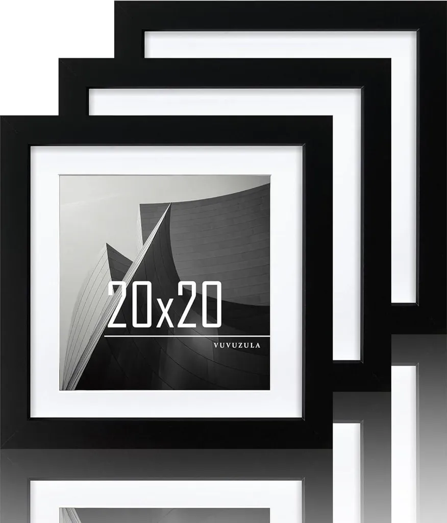 VUVUZULA Set 3 Cornici 20x20 cm Nero - Arredamento Parete Moderno
