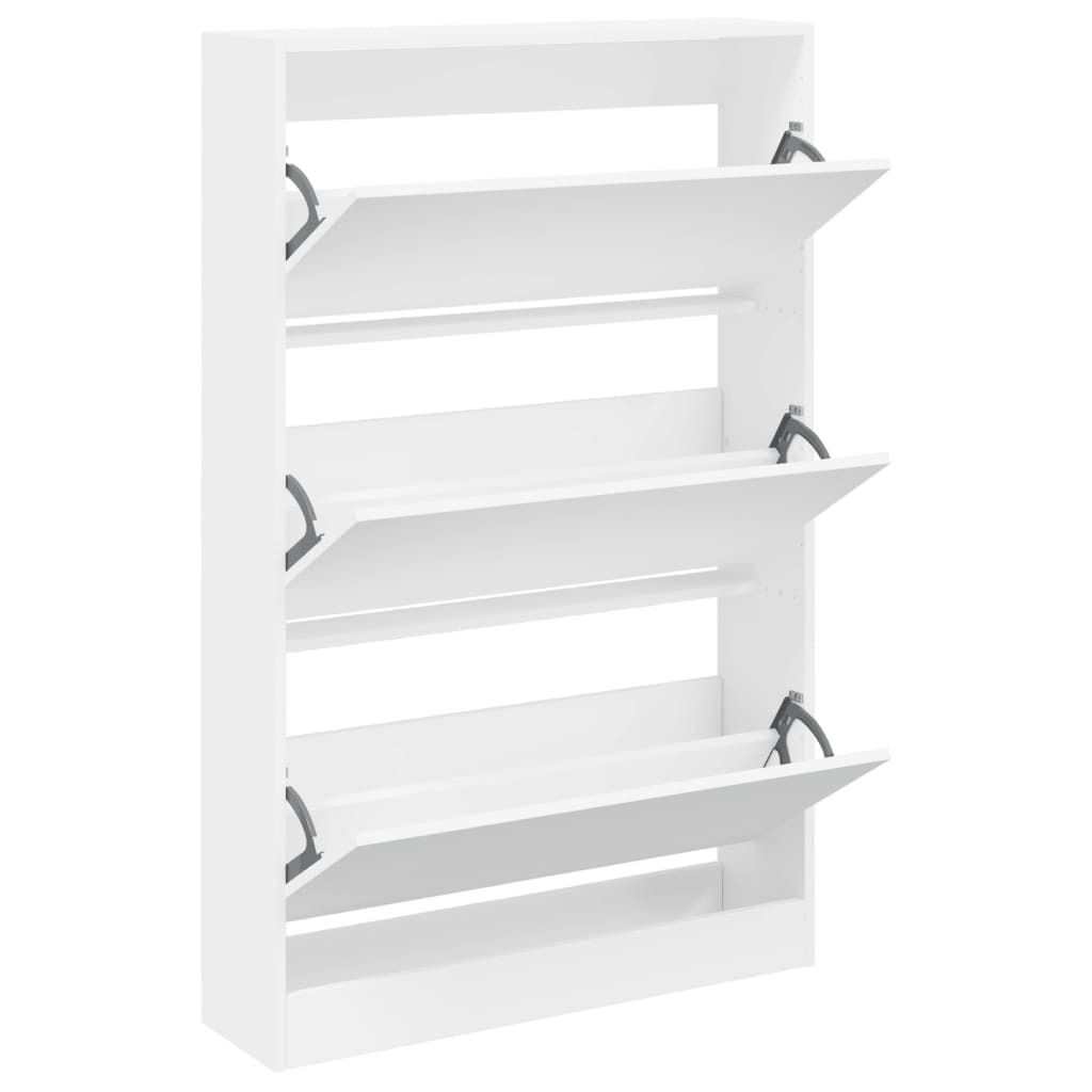 Schuhschrank Weiß 80x21x125,5 cm Holzwerkstoff Produktbild 