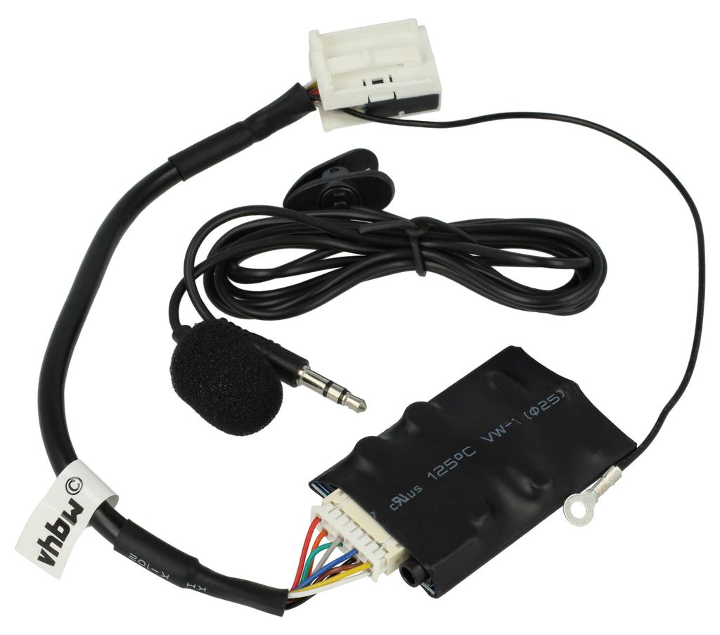 vhbw Bluetooth Adapter kompatibel mit VW Jetta 2003-2011 RNS300/310/510 (ohne MDI), Z6Z7 Autoradio - Inkl. Mikrofon, Klinkenkabel + Clip
