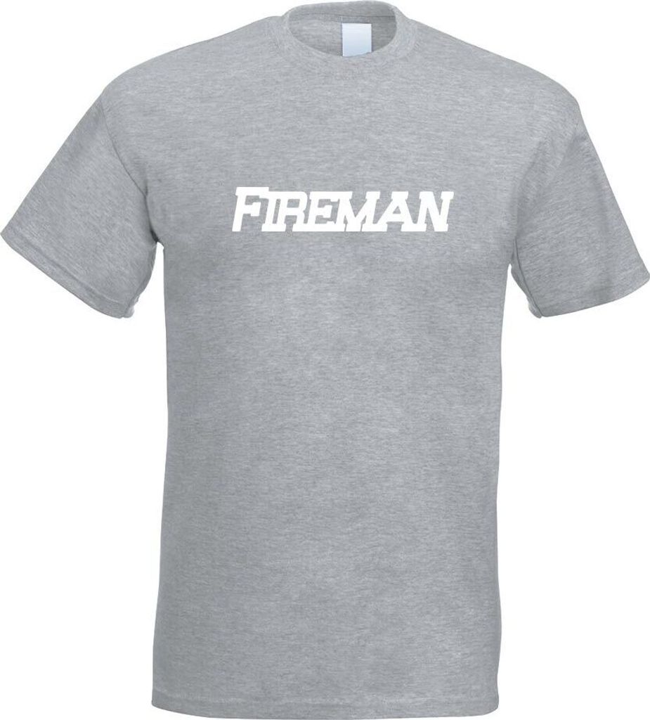Kiwistar - T-Shirt - Graumeliert - Fireman Motiv 2 - Feuerwehr Herren Funshirt Bedruckt Design Sprüche Spruch Motive - mit Motiv Bedruckt - Funshi...