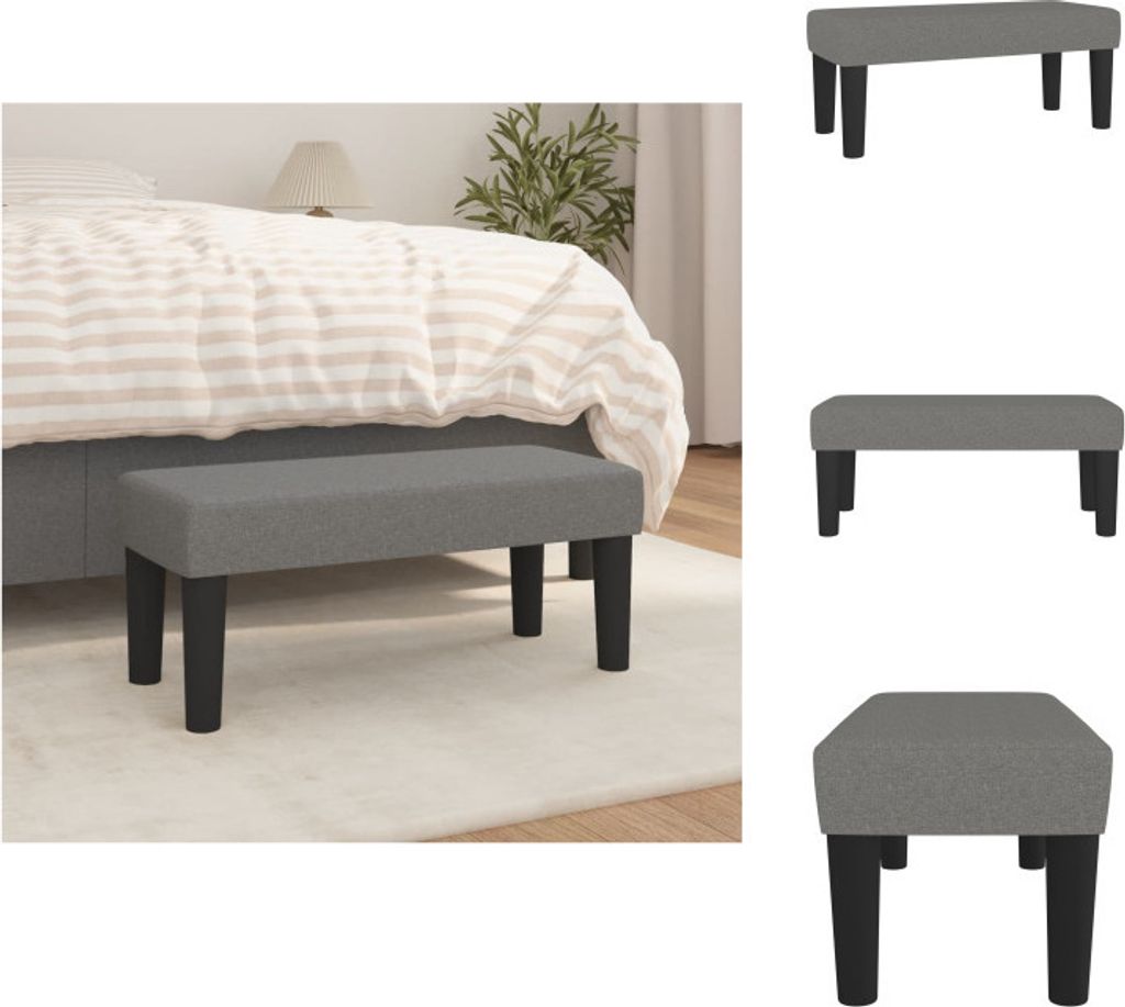 vidaXL Sitzbank Dunkelgrau 70x30x30 cm Stoff - Sitzbänke